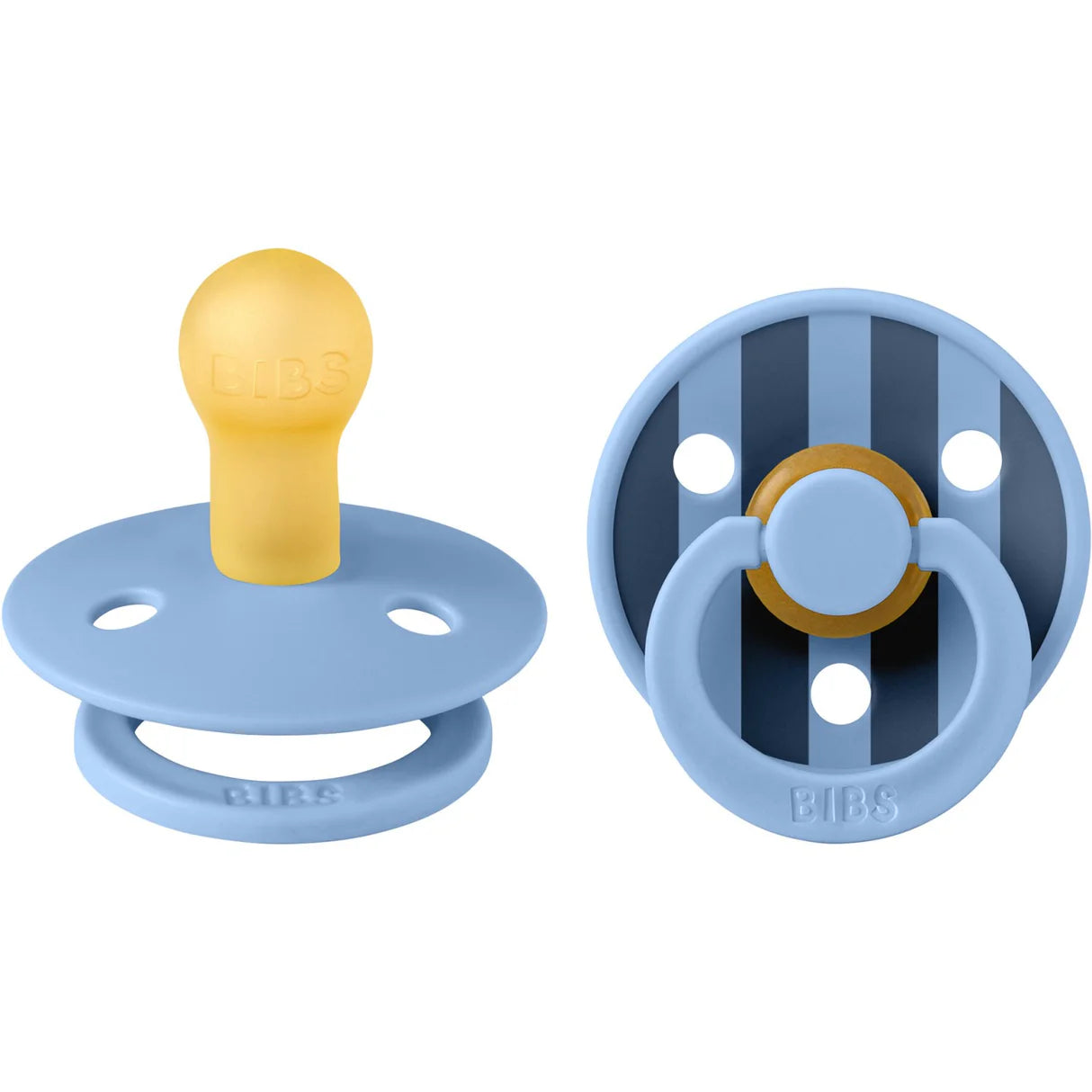 BIBS Studio Colour Pacifier 2 Pack Pin Latex - Sky Blue Mix