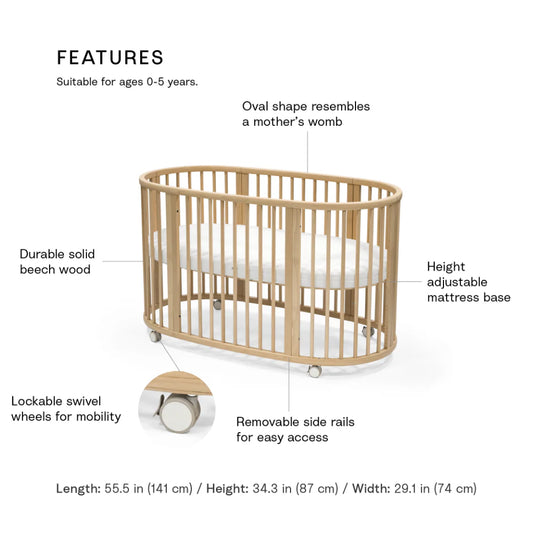 Stokke Sleepi Bed Natural & Mattress & Sheet White Bundle