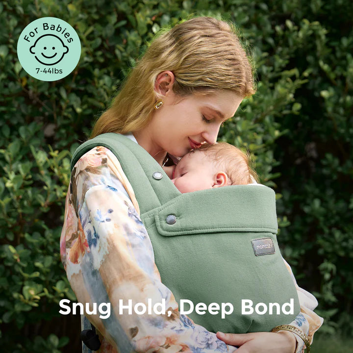 Momcozy PureHug Baby Carrier - Ergonomic Cozy & Lightweight - Linen Sage Green