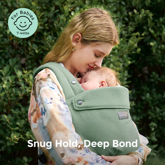 Momcozy PureHug Baby Carrier - Ergonomic Cozy & Lightweight - Linen Sage Green