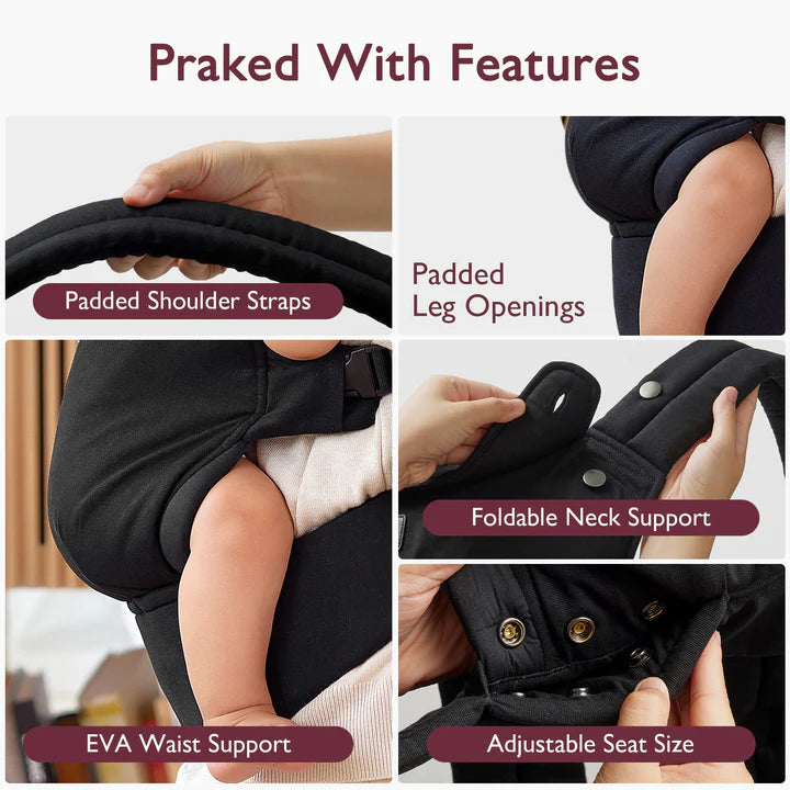 Momcozy PureHug Baby Carrier - Ergonomic Cozy & Lightweight - Cotton Black