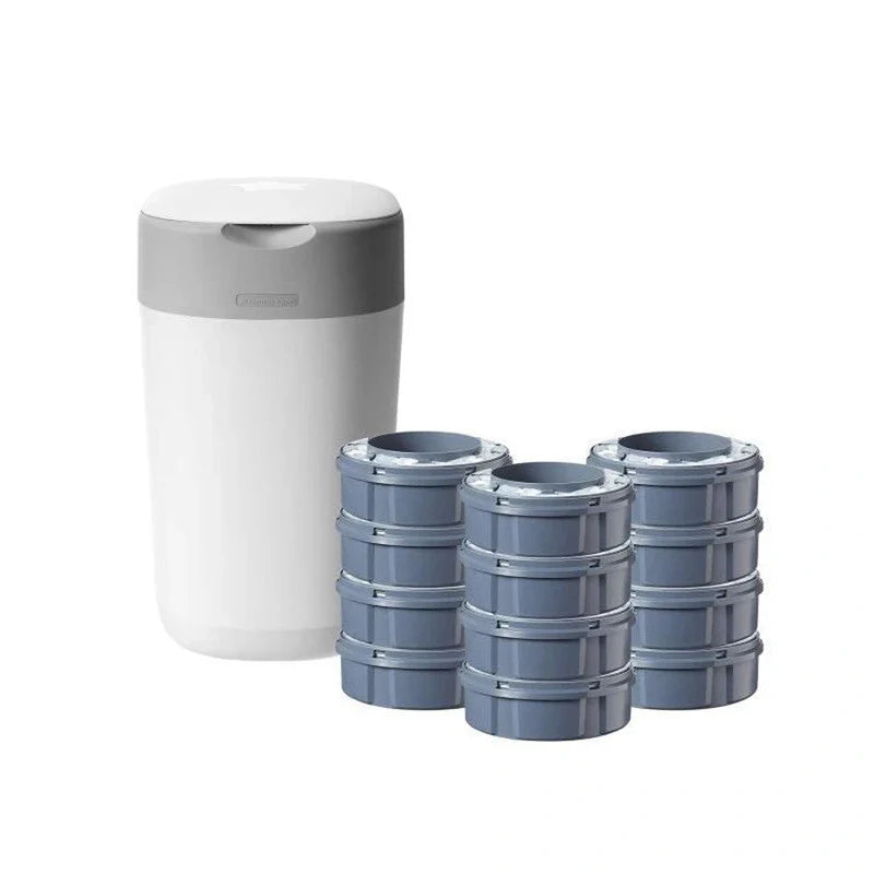 Tommee Tippee Twist and Click Advanced Nappy Disposal Sangenic + 12pcs Refill - White