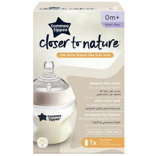 Tommee Tippee Closer to Nature Feeding Bottle, 150ml x 1  - Clear