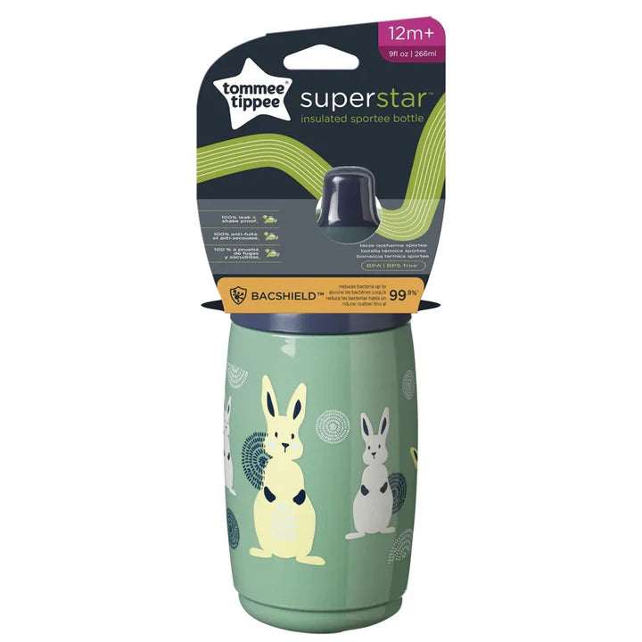 Tommee Tippee Insulated Sportee Water Bottle Leak&Shake-Proof , 266ml│12m+