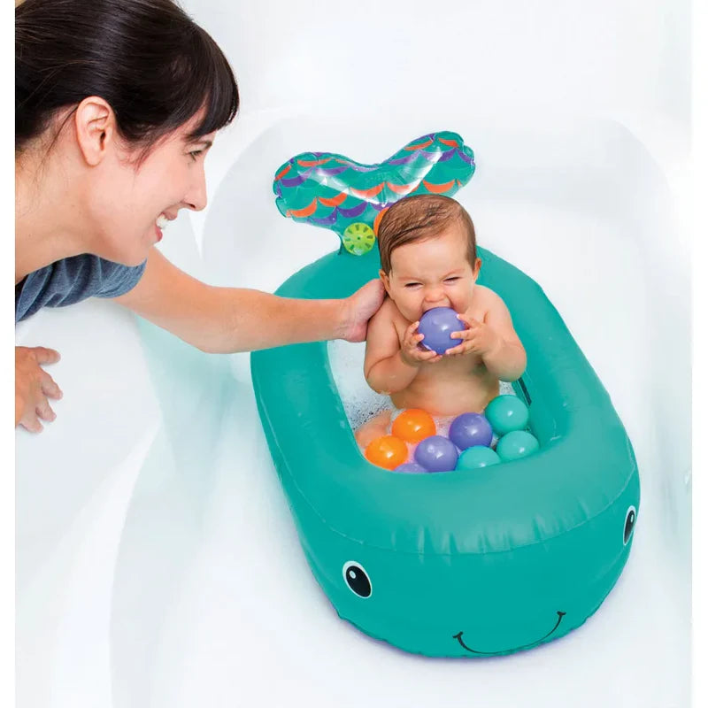 Infantino Whale Bubble Bath with Temperature Sensor Inflatable Bath Tub | 6M - 24M