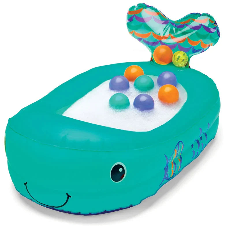 Infantino Whale Bubble Bath with Temperature Sensor Inflatable Bath Tub | 6M - 24M