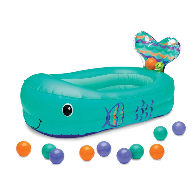 Infantino Whale Bubble Bath with Temperature Sensor Inflatable Bath Tub | 6M - 24M