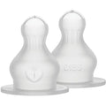 BIBS Baby Bottle Nipple Round  Silicone 2 pack Thick Flow