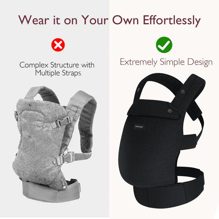 Momcozy PureHug Baby Carrier - Ergonomic Cozy & Lightweight - Cotton Black