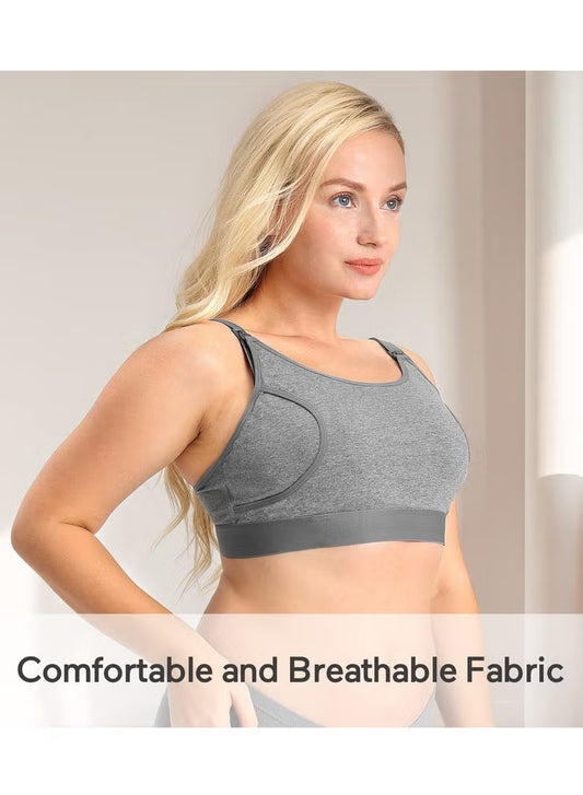 Momcozy Hands-Free Pumping Bra Grey
