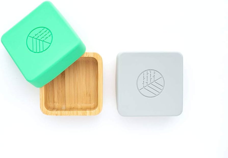 Eco Rascals Bamboo Snack Pots in Sky Blue/Grey