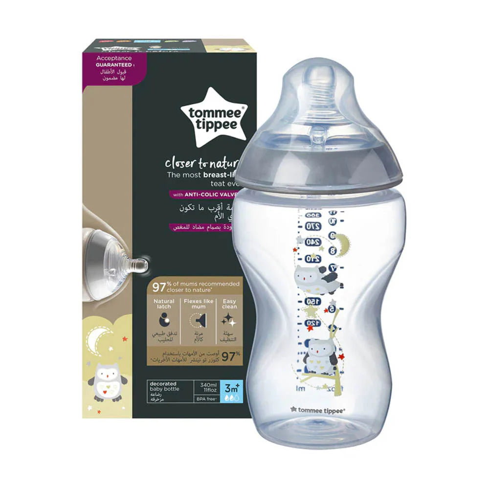 Tommee Tippee Closer to Nature Feeding Bottle, 340ml x 1 - Boy
