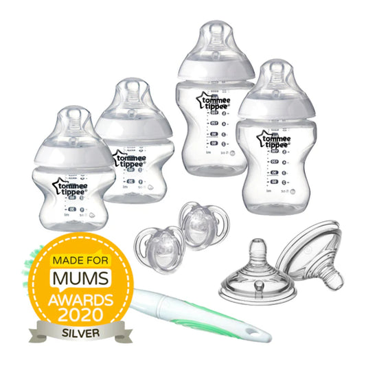 Tommee Tippee Closer to Nature Feeding Bottle Kit, Starter Set - Clear