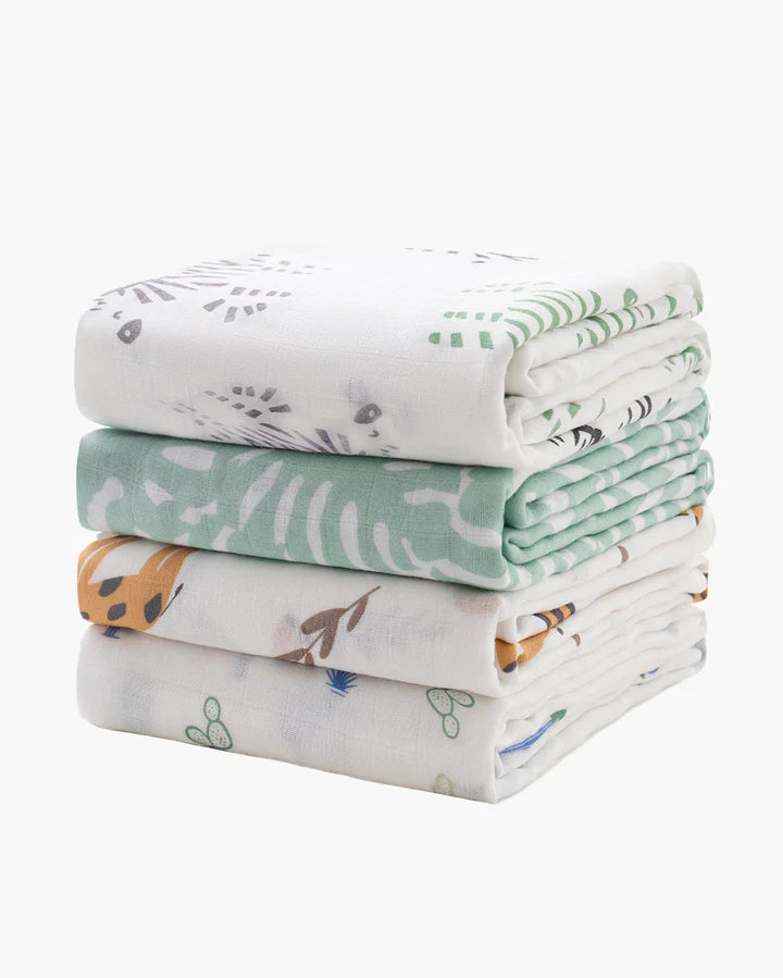 Momcozy Muslin Swaddle Blankets Bravery 4Pk