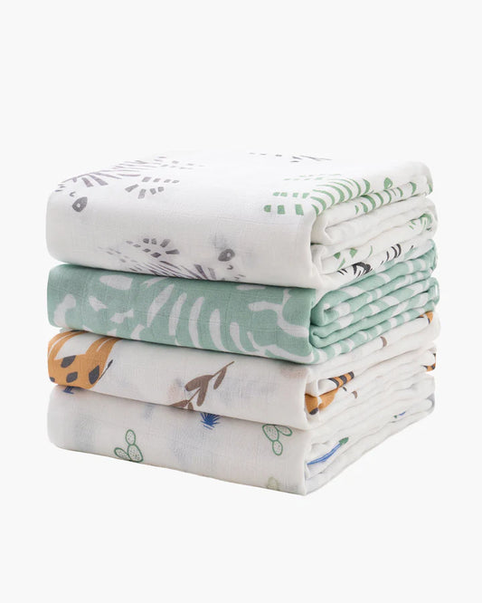Momcozy Muslin Swaddle Blankets Bravery 4Pk