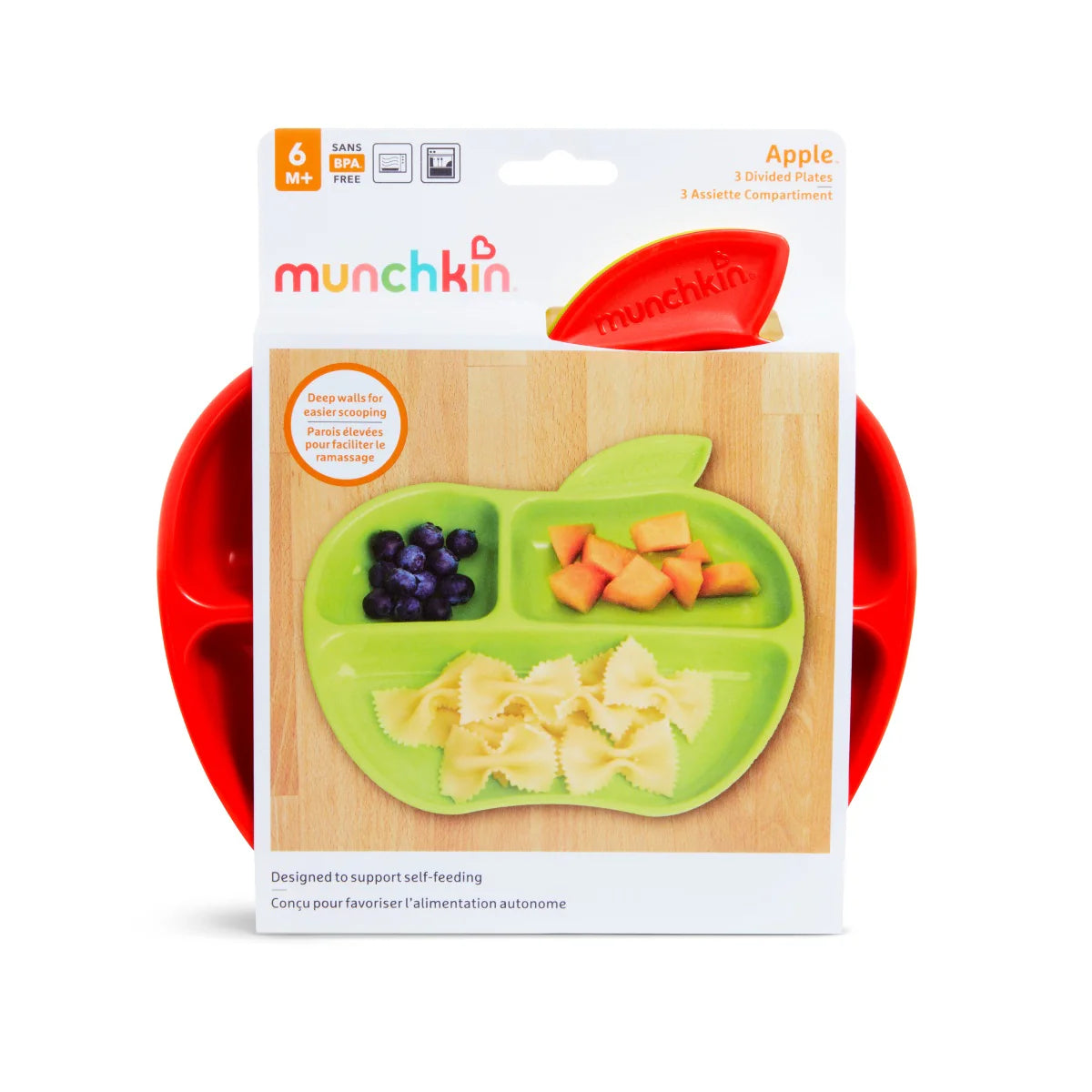 Munchkin 3pk Lil Apple Plate