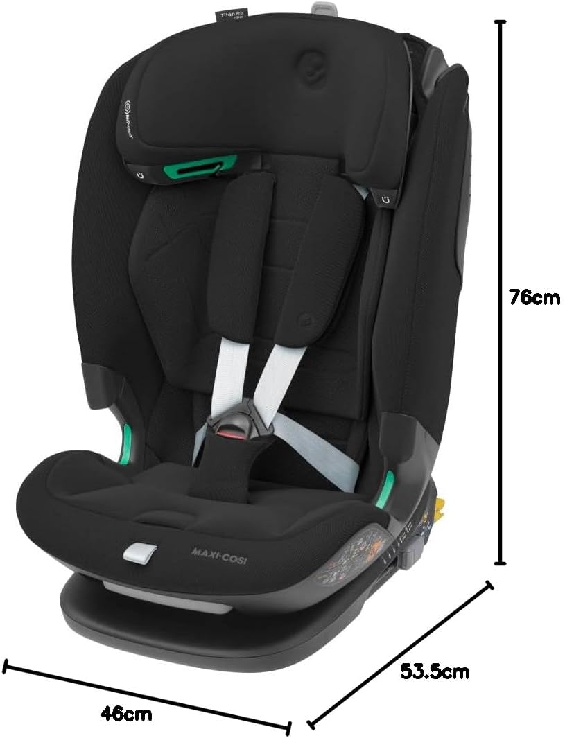 Maxi-Cosi Titan Pro² i-Size, Multi-Age ISOFIX Child Car Seat, 15 Months - 12 Years, G-Cell Side Impact Protection, Easy-in Harness, ClimaFlow, 4 Recline Positions, Authentic Black