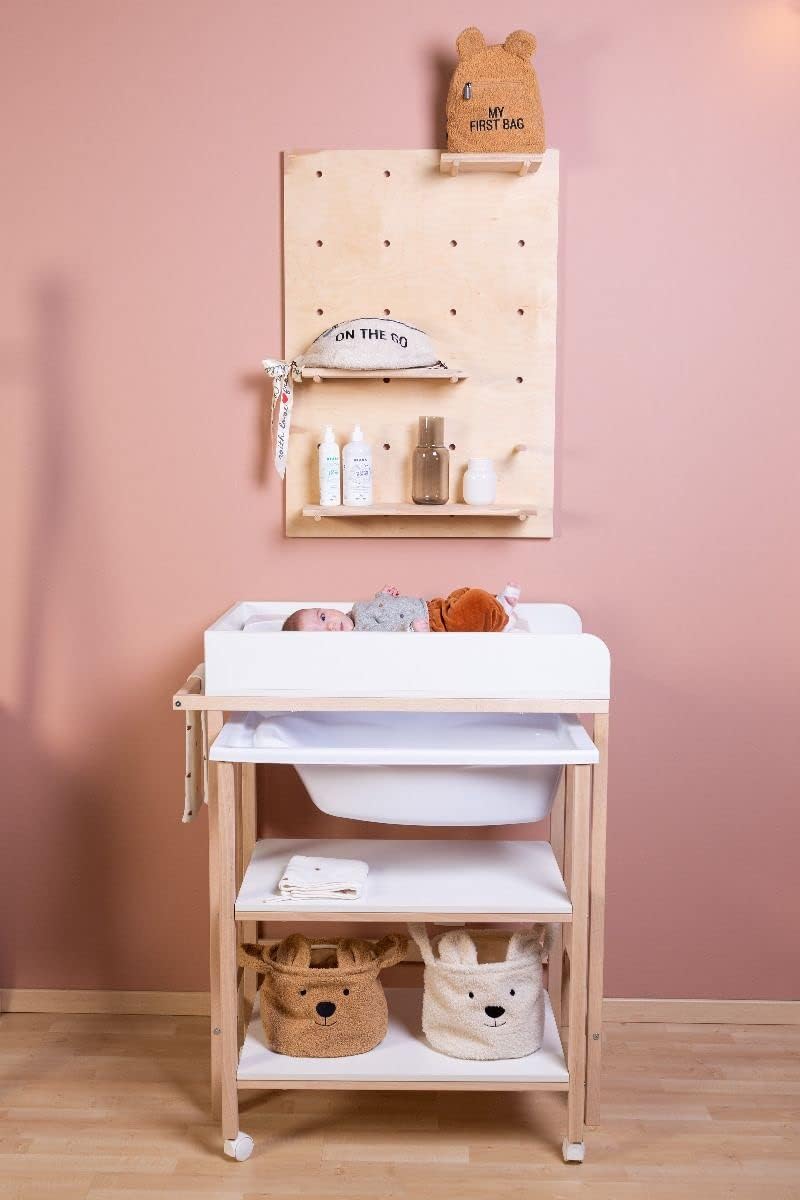 Childhome Changing Table + Bath + Wheels (Box 1 2) White