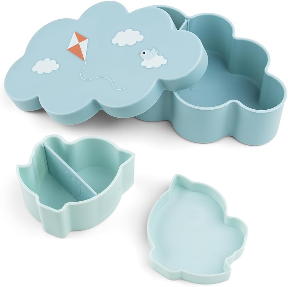 Done By Deer Lunch & Snack Box W/Straw Bottle Playground Blue