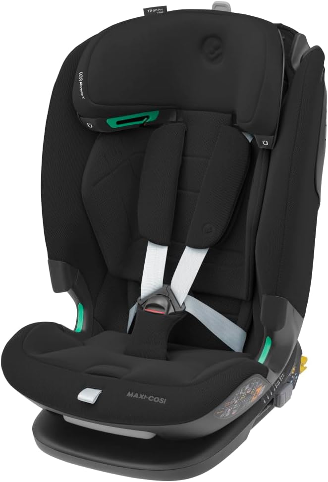 Maxi-Cosi Titan Pro² i-Size, Multi-Age ISOFIX Child Car Seat, 15 Months - 12 Years, G-Cell Side Impact Protection, Easy-in Harness, ClimaFlow, 4 Recline Positions, Authentic Black