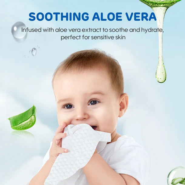 Aiwibi Gentle Soft Sensitive Care Wipes Natural Tea Tree Oil 80's - Pack of 3