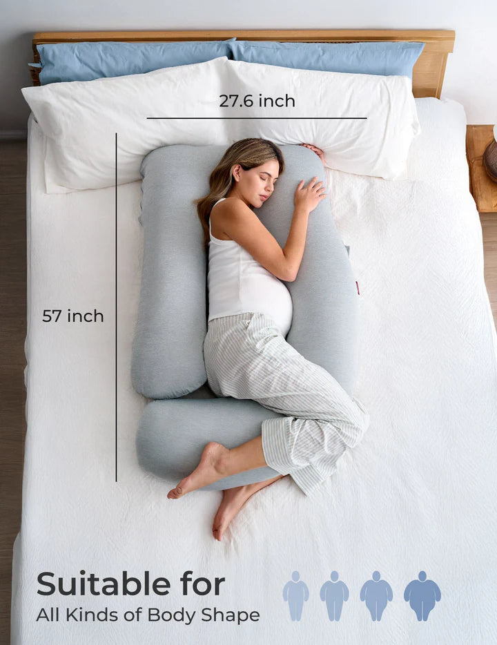 Momcozy U Shaped Cooling Fabric Pregnancy Pillow