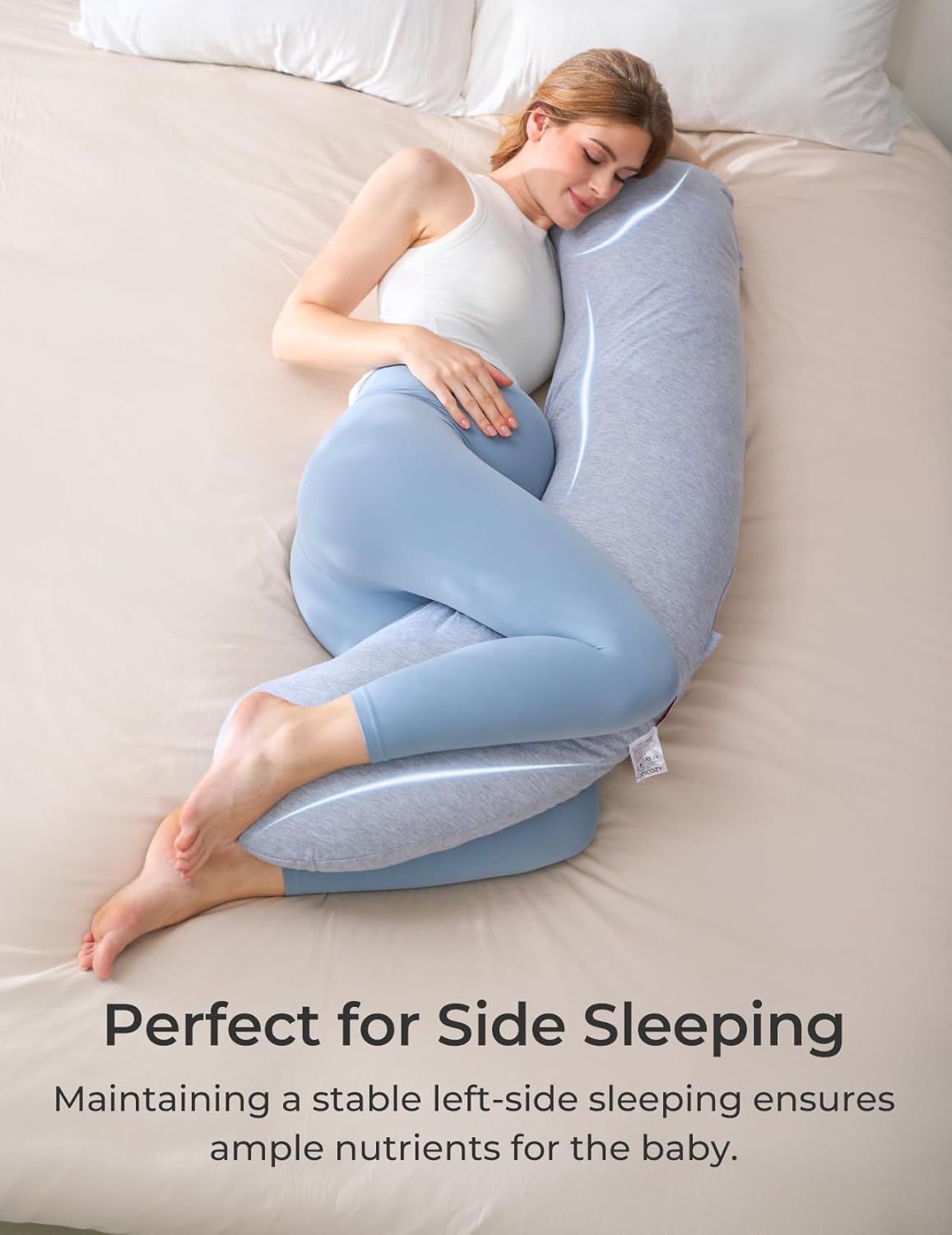 Momcozy J Shaped Maternity Body Pillow