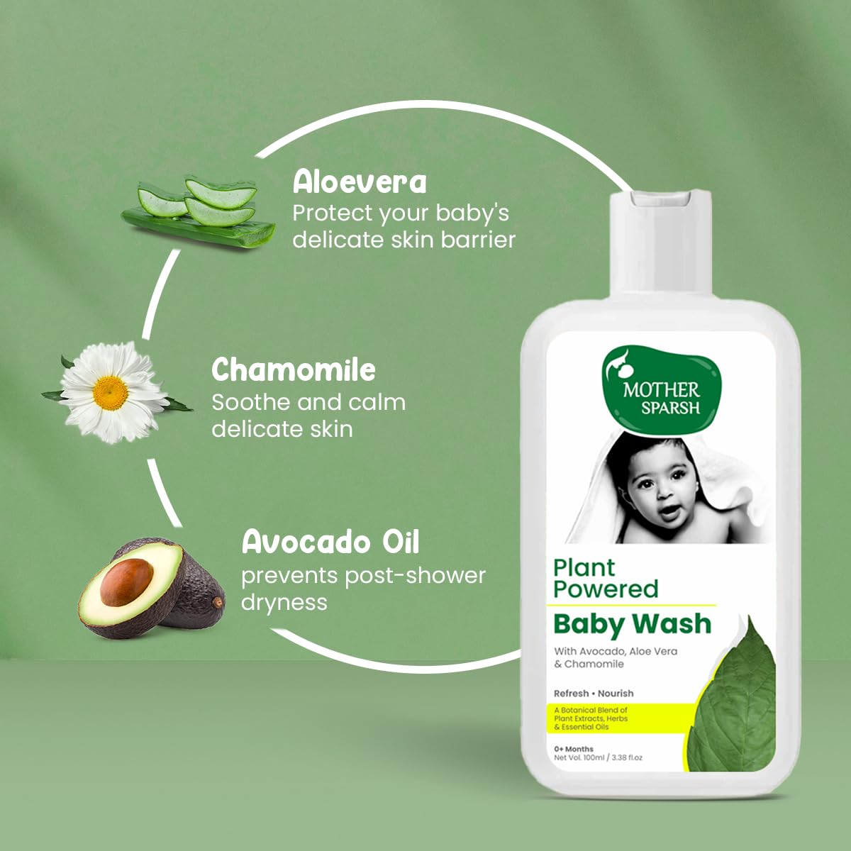 Mother Sparsh Plant baby wash 100ML