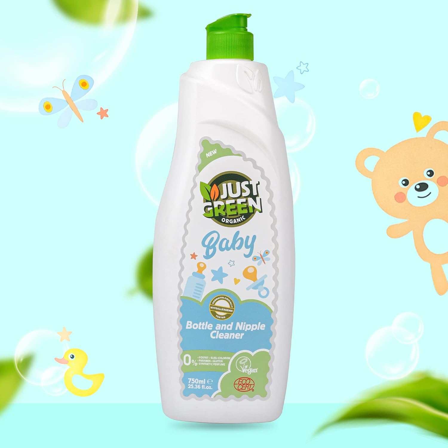 JustGreen Organic Baby Bottle and Nipple Cleaner
