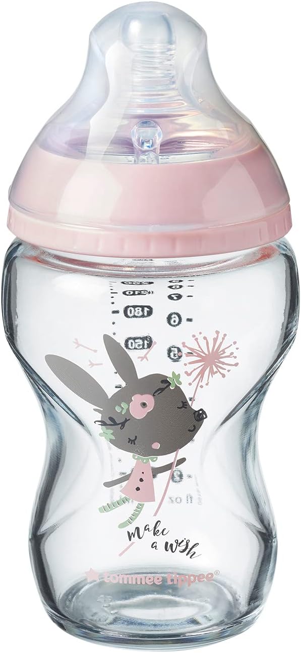Tommee Tippee Closer to Nature Glass Feeding Bottle, 250ml x 1  -Clear
