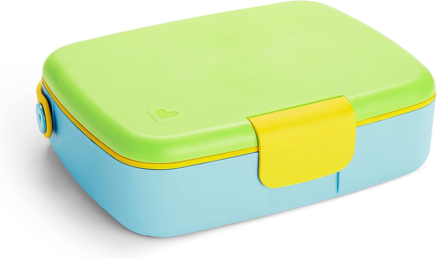 Munchkin Lunch Bento Box with Stainless Steel Utensils - Green