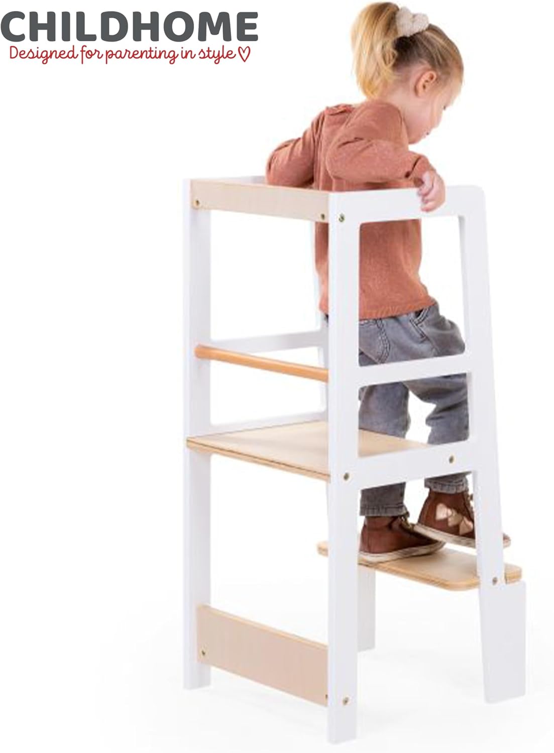 Childhome Learning Tower White Natural