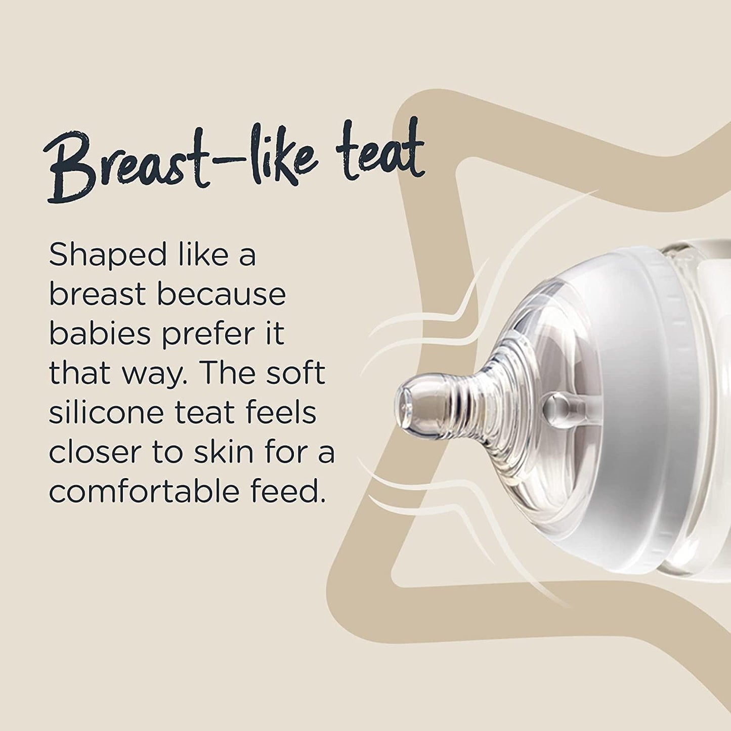 Tommee Tippee Closer to Nature Glass Feeding Bottle, 250ml x 1  -Clear