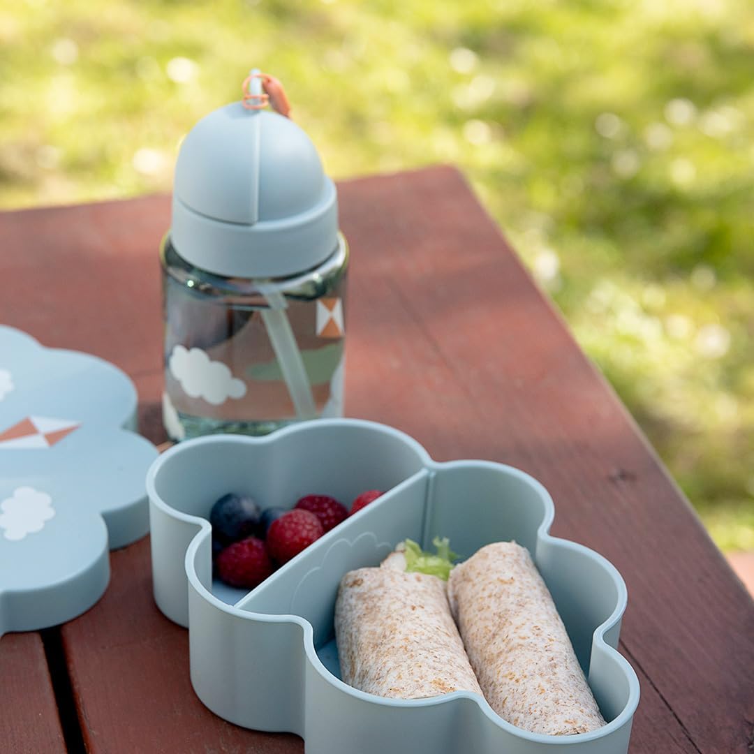 Done By Deer Lunch & Snack Box W/Straw Bottle Playground Blue