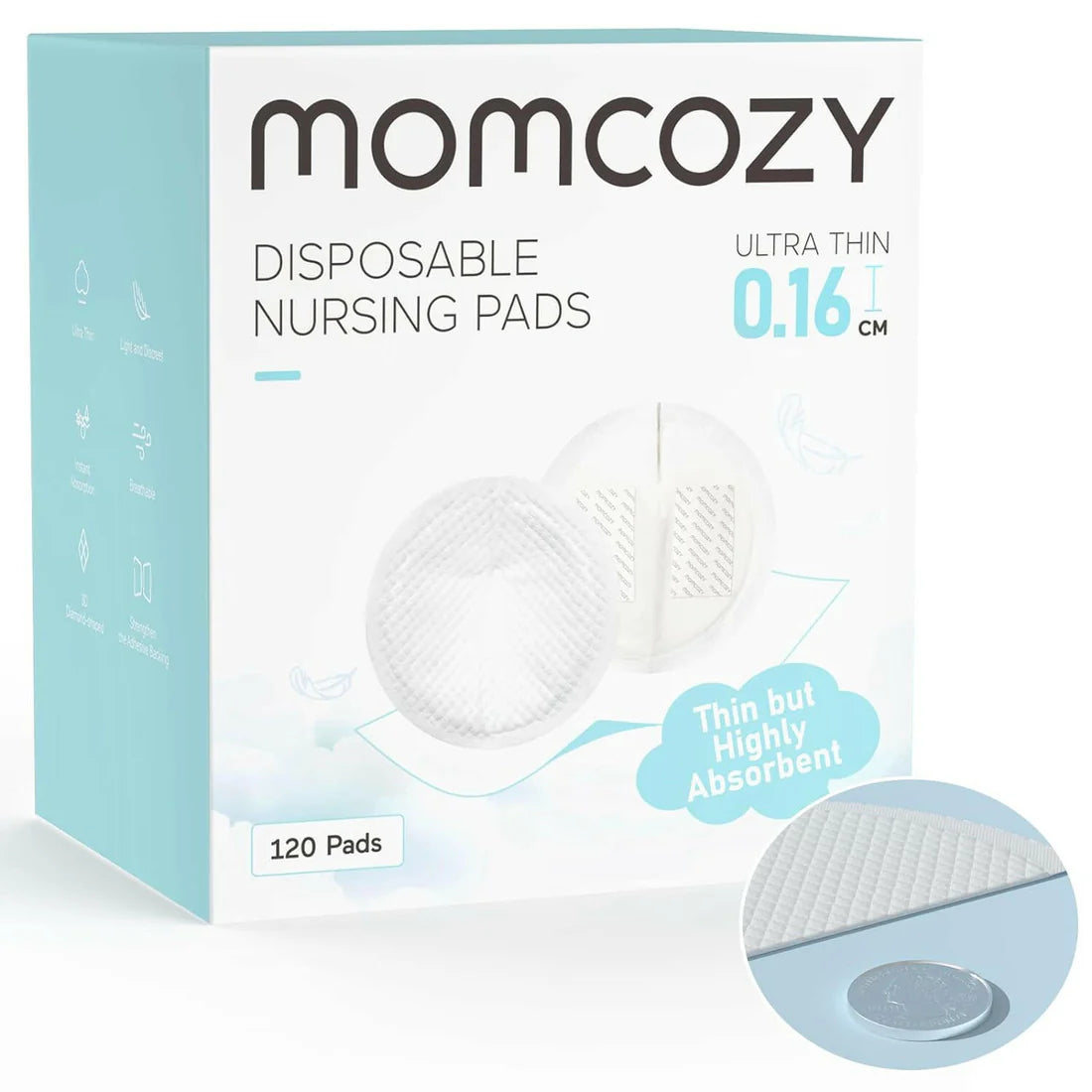 Momcozy Ultra-Thin Disposable Nursing Pads - 120 Counts
