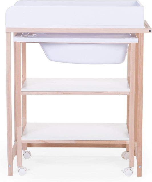 Childhome Changing Table + Bath + Wheels (Box 1 2) White