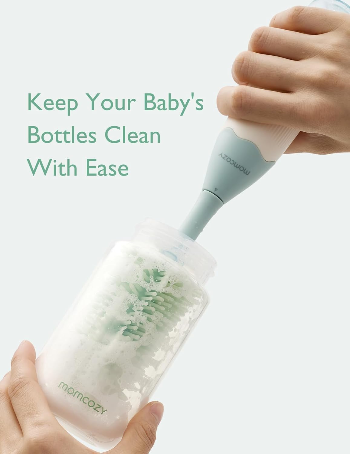 Momcozy Push-Press Design Bottle Brush Kit-Classic Style - Green