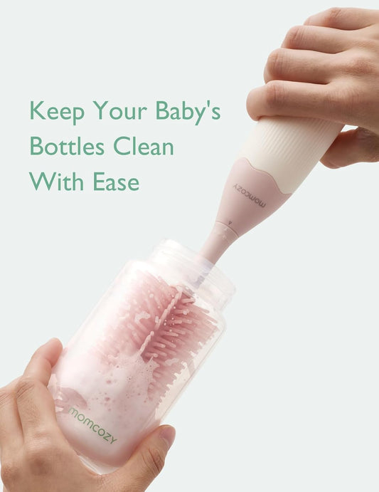 Momcozy Push-Press Design Bottle Brush Kit-Press Bubble Style - Pink