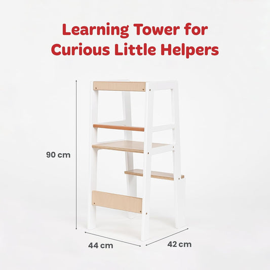 Childhome Learning Tower White Natural