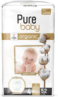PURE BABY - ECO Diapers Size 4, Maxi, 52 pieces (7-18kg)