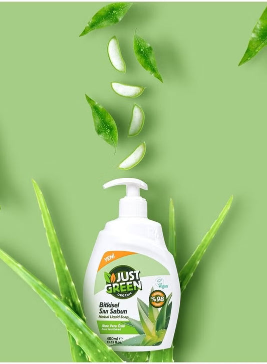 Just Green Organic Herbal Liquid Hand Soap 400 ML - Aloe Vera