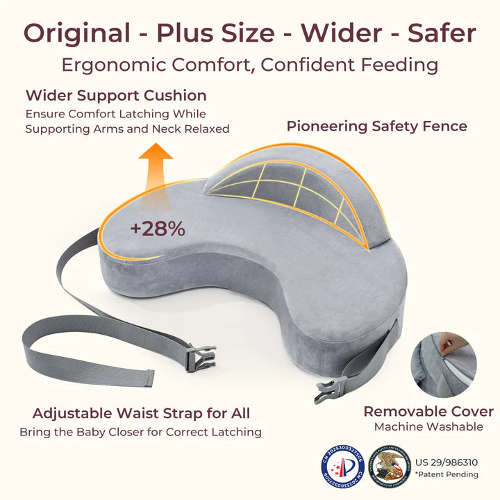 Momcozy Memory Foam Nursing Pillow Grey