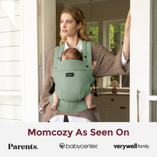 Momcozy PureHug Baby Carrier - Ergonomic Cozy & Lightweight - Linen Sage Green