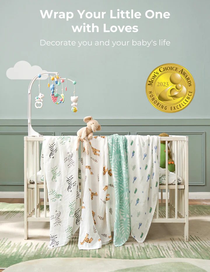 Momcozy Muslin Swaddle Blankets Bravery 4Pk