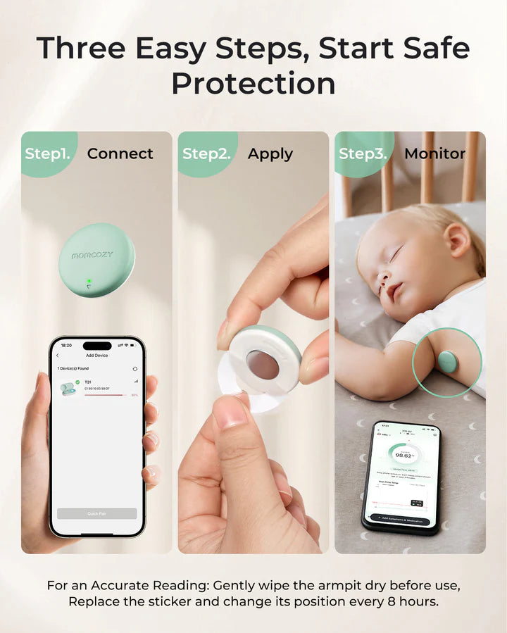 Momcozy Smart Baby Thermometer – Medical-Grade Accuracy & Real-Time App Monitoring