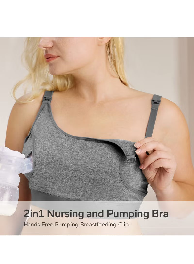 Momcozy Hands-Free Pumping Bra Grey