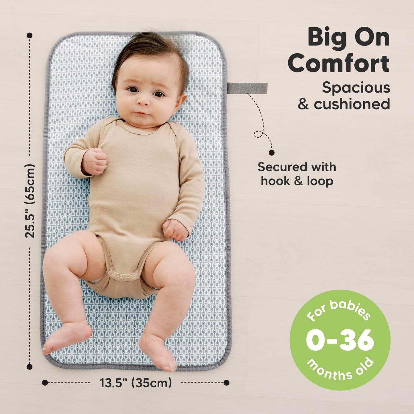 KeaBabies SWIFT Diaper Changing Mat Classic Gray