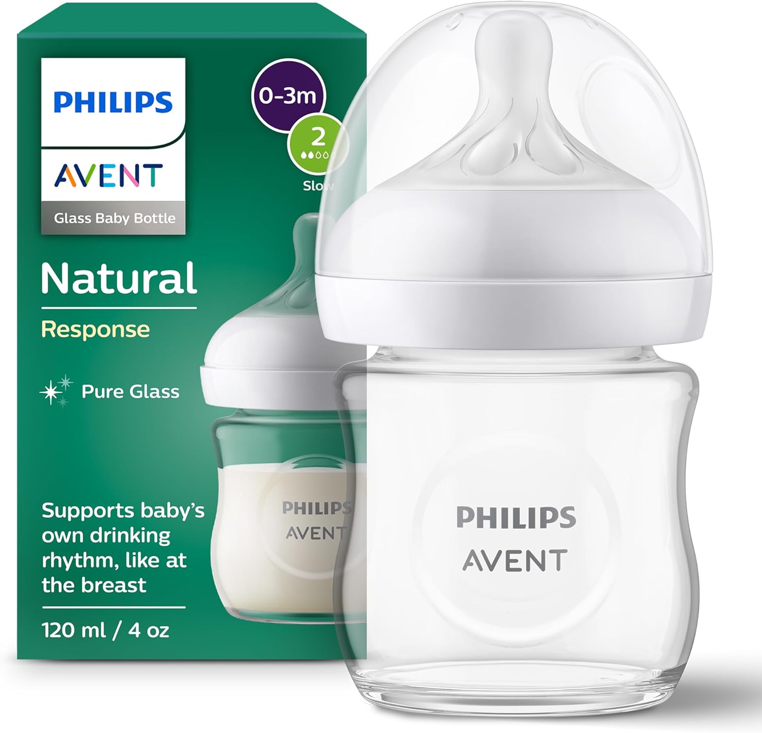Philips Avent BOT NAT 3.0 GLASS 4OZ 1P