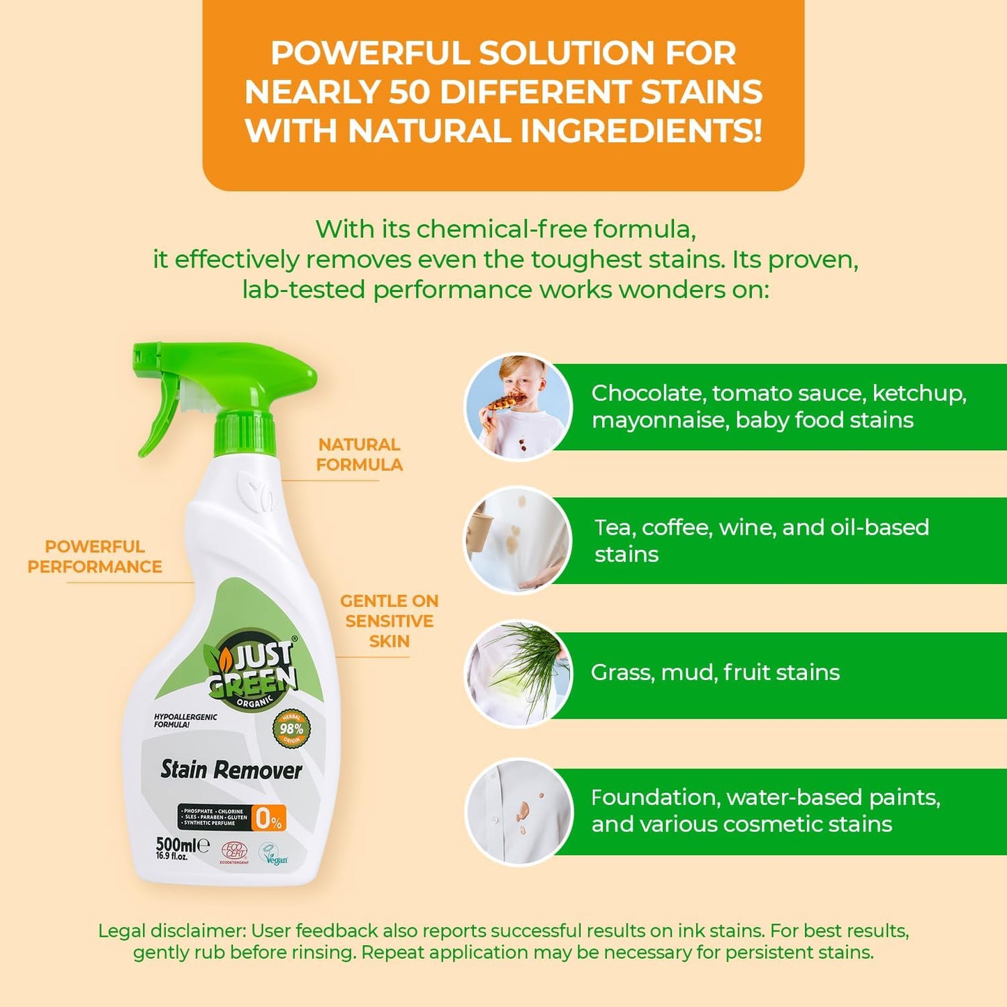 Just Green Organic Stain Remover