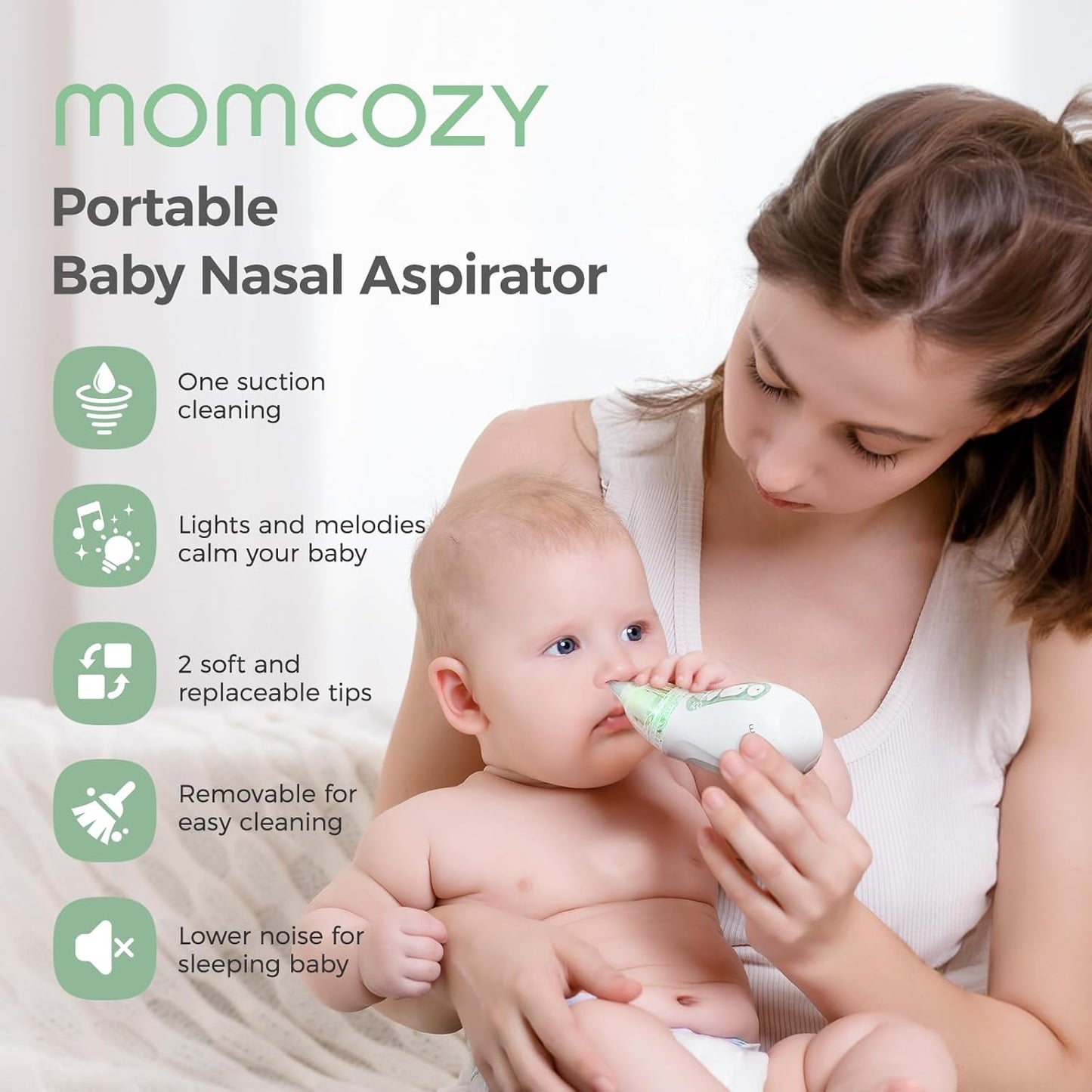 Momcozy Baby Nasal Aspirato Electrical Rechargeable with Light and Music